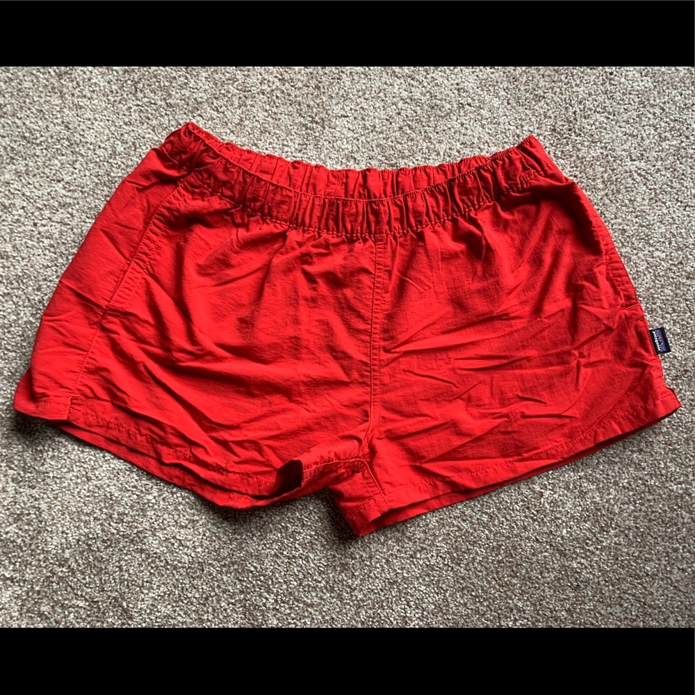 Patagonia barely baggies bright red